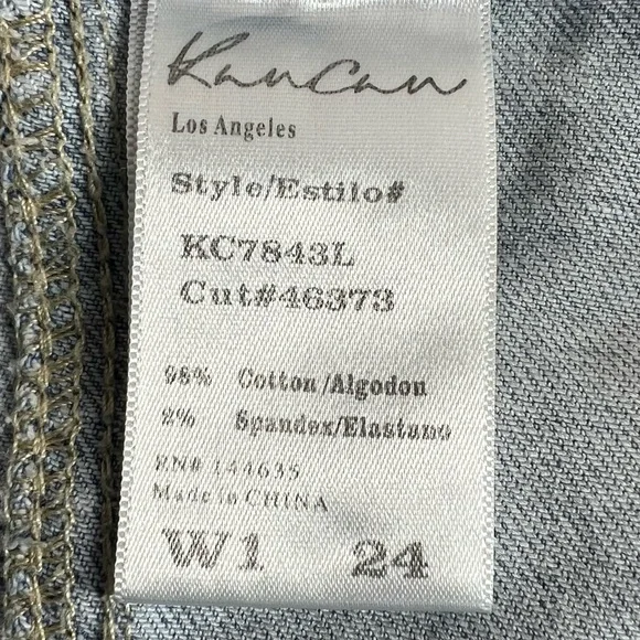 KanCan Winston High Rise Cargo Slim Straight Light Wash Raw Hem Jeans Size 24 - Picture 7 of 10